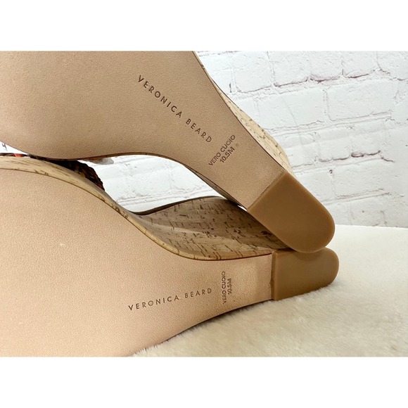 NEW Veronica Beard Dali Multi Woven Cork Wedge Sandals Womens 10.5M Box Dust Bag - Picture 6 of 12